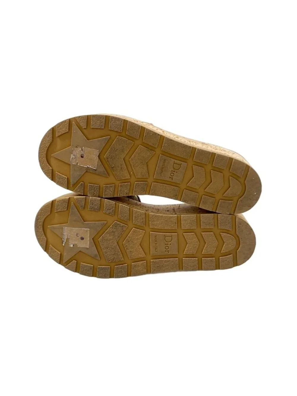 Dior Sandals 37 D Way Beige Wedge Sole Leather
